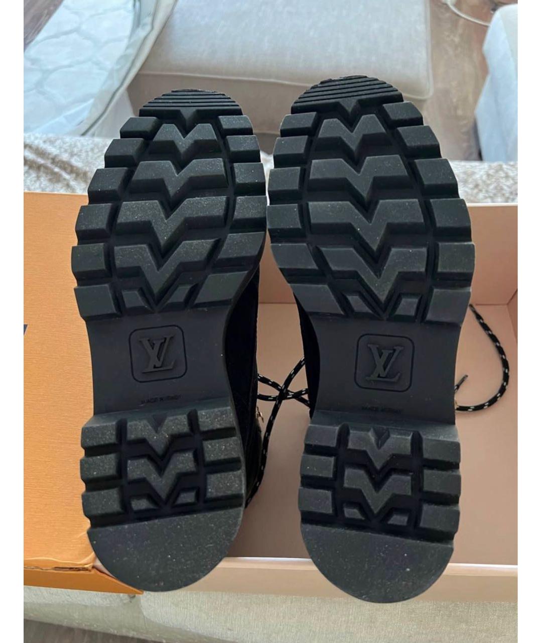 LOUIS VUITTON Черные кожаные ботинки, фото 4