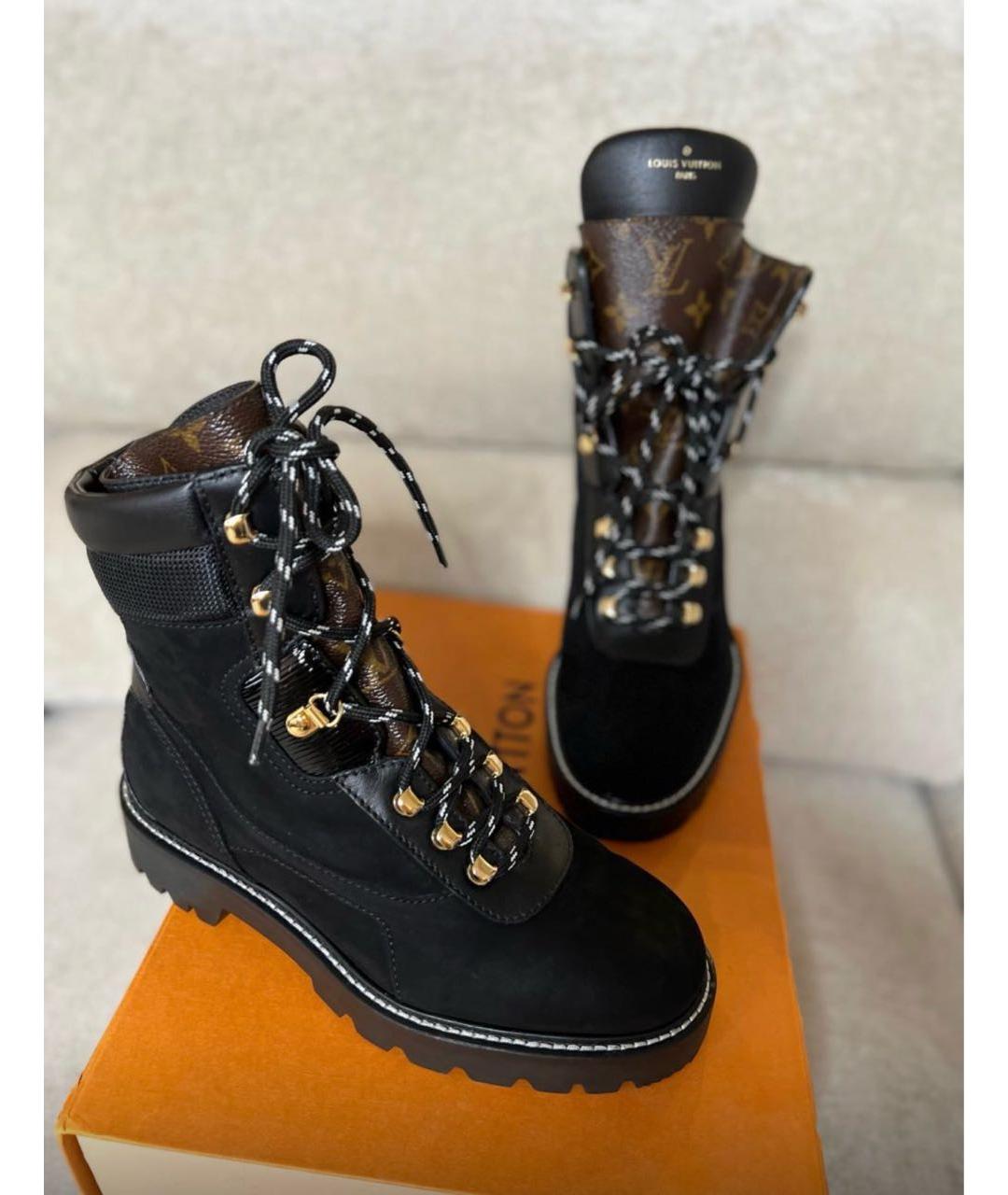 LOUIS VUITTON Черные кожаные ботинки, фото 2