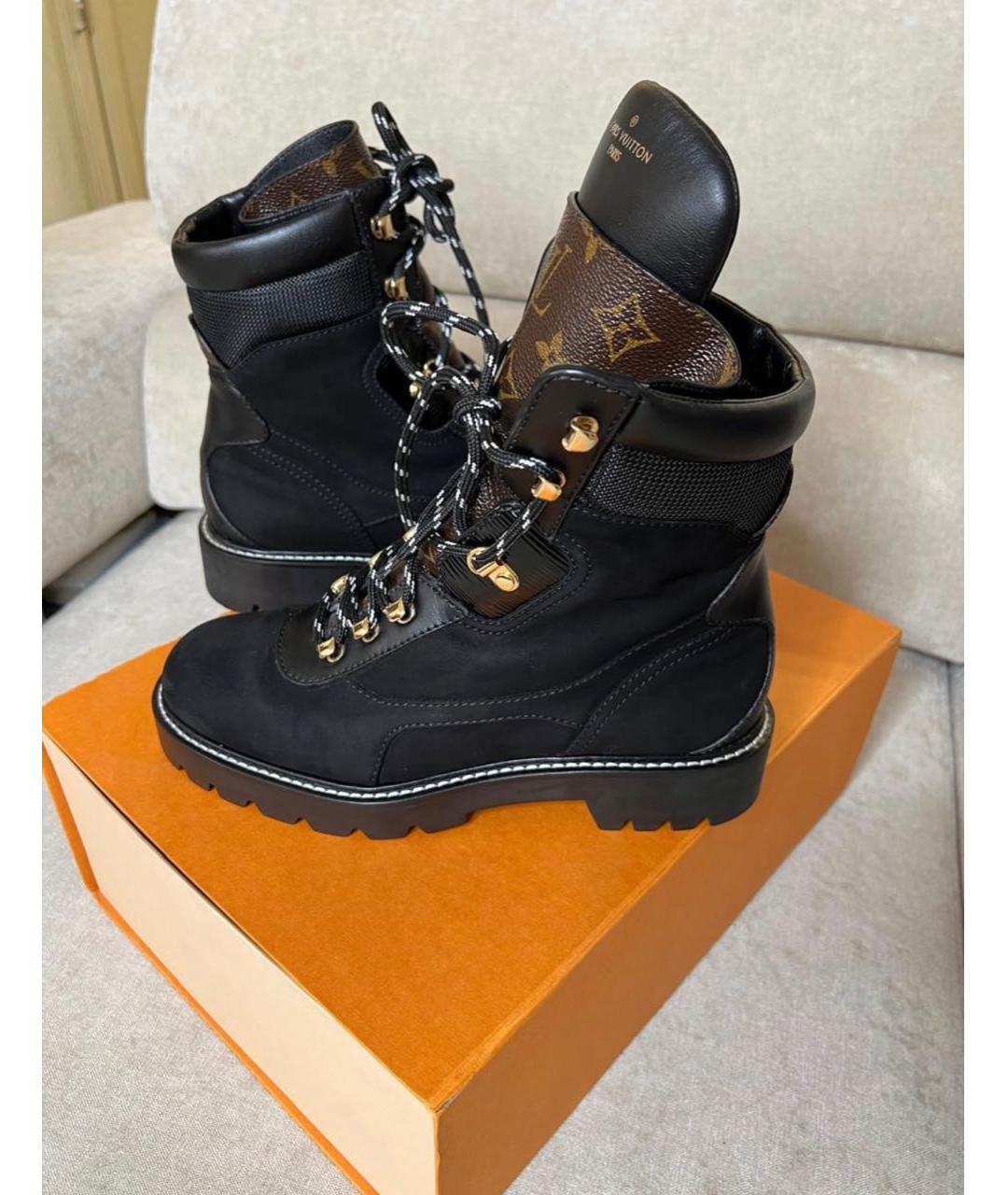 LOUIS VUITTON Черные кожаные ботинки, фото 9
