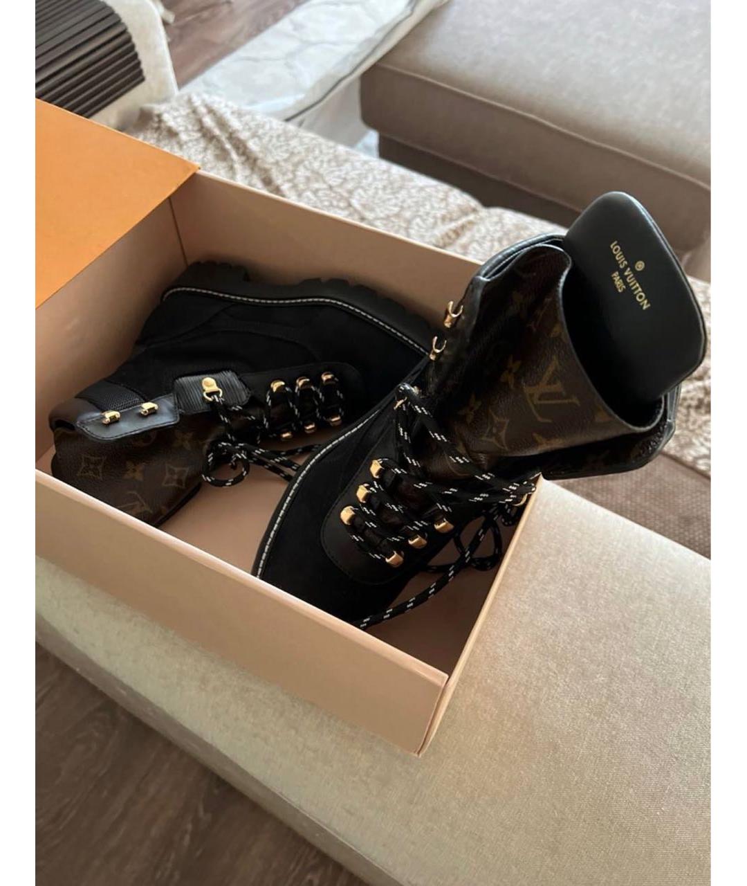 LOUIS VUITTON Черные кожаные ботинки, фото 6