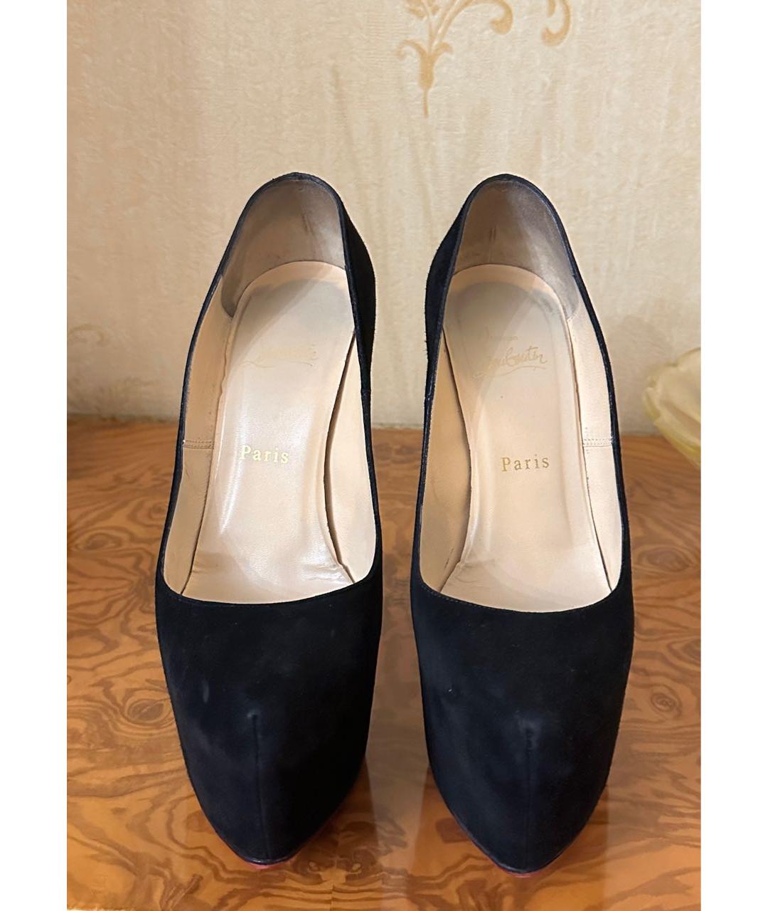 CHRISTIAN LOUBOUTIN Черные замшевые туфли, фото 2