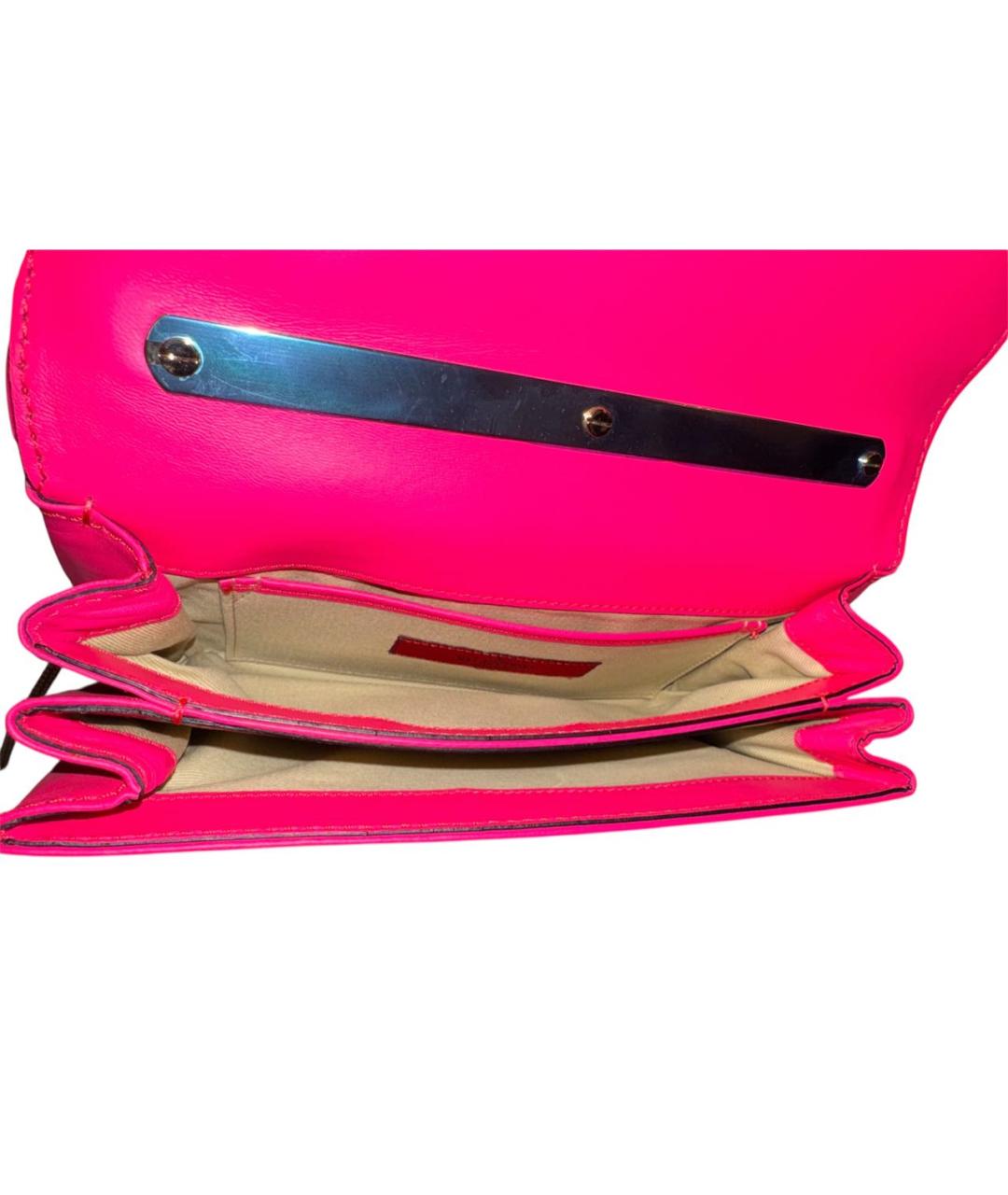 VALENTINO Фуксия кожаная сумка через плечо, фото 3