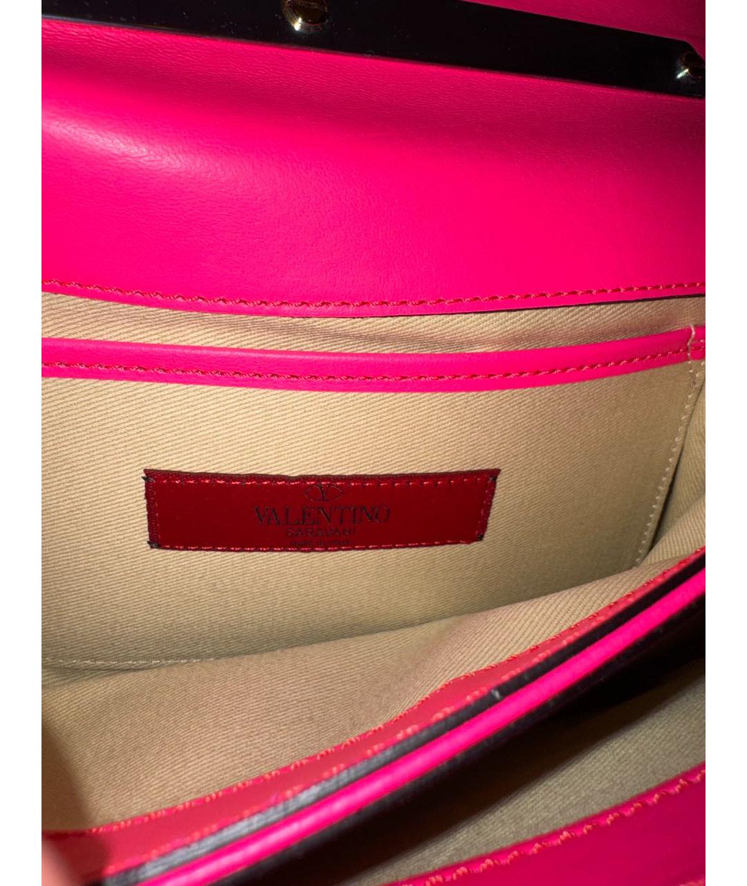 VALENTINO Фуксия кожаная сумка через плечо, фото 6