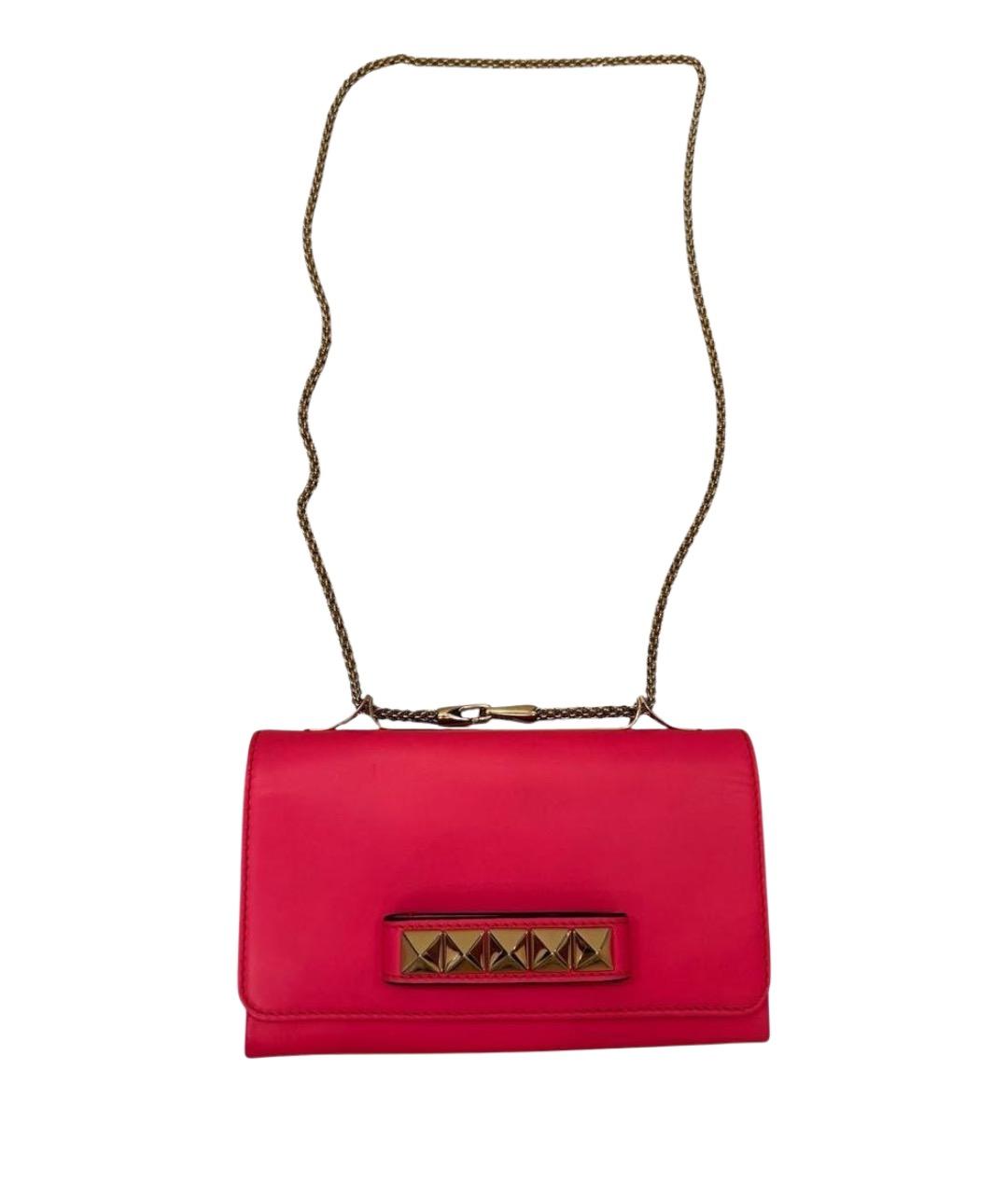 VALENTINO Фуксия кожаная сумка через плечо, фото 1