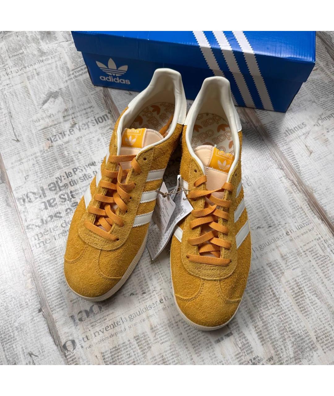 ADIDAS Горчичные замшевые низкие кроссовки / кеды, фото 3