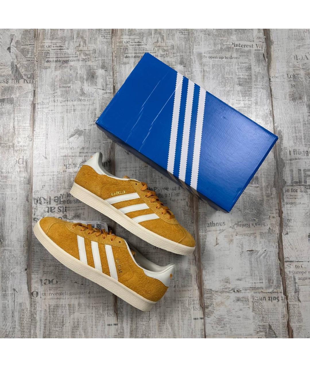 ADIDAS Горчичные замшевые низкие кроссовки / кеды, фото 2