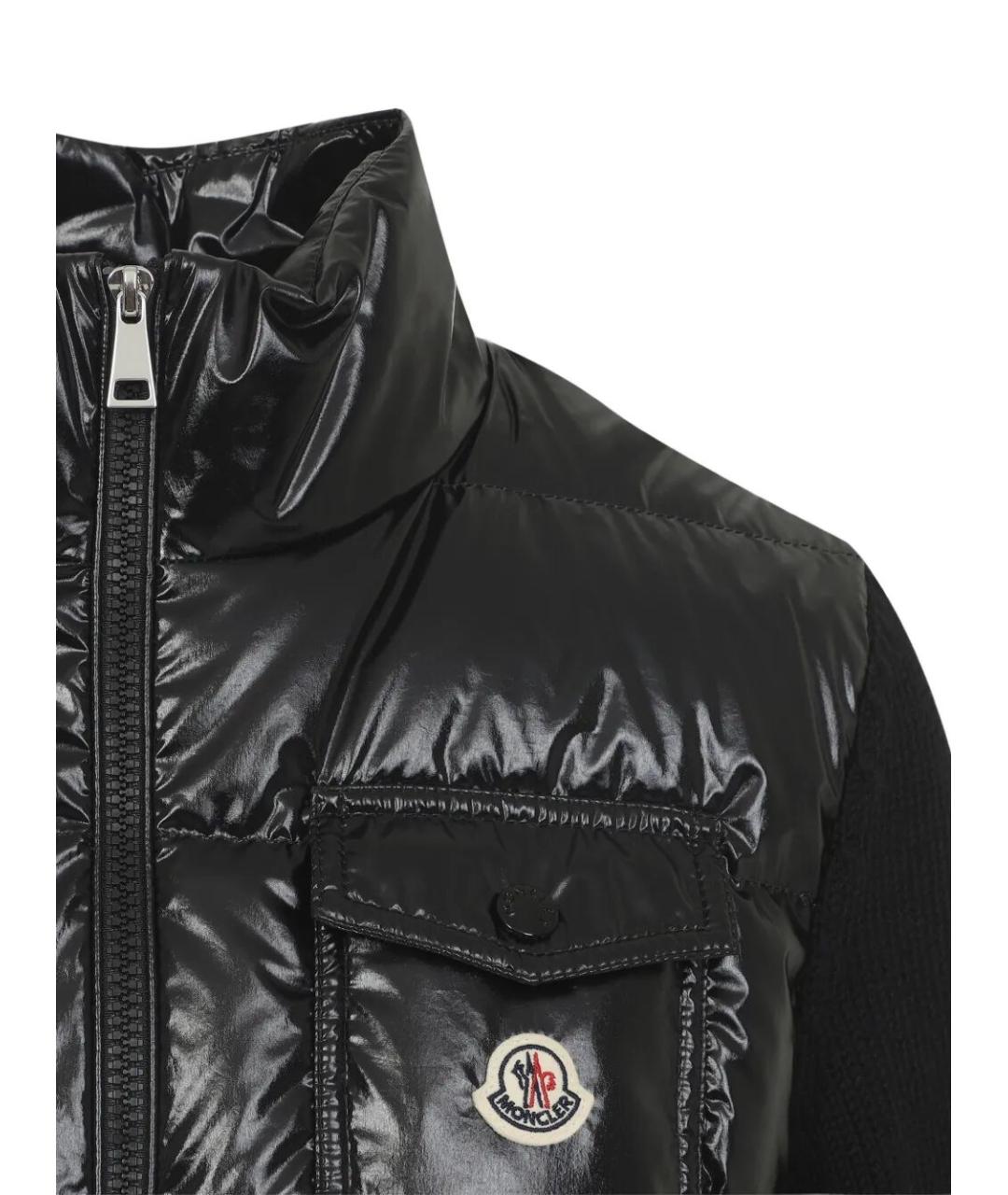 MONCLER Черный шерстяной пуховик, фото 3