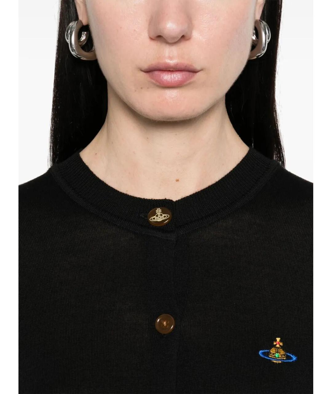 VIVIENNE WESTWOOD Черный шерстяной кардиган, фото 3