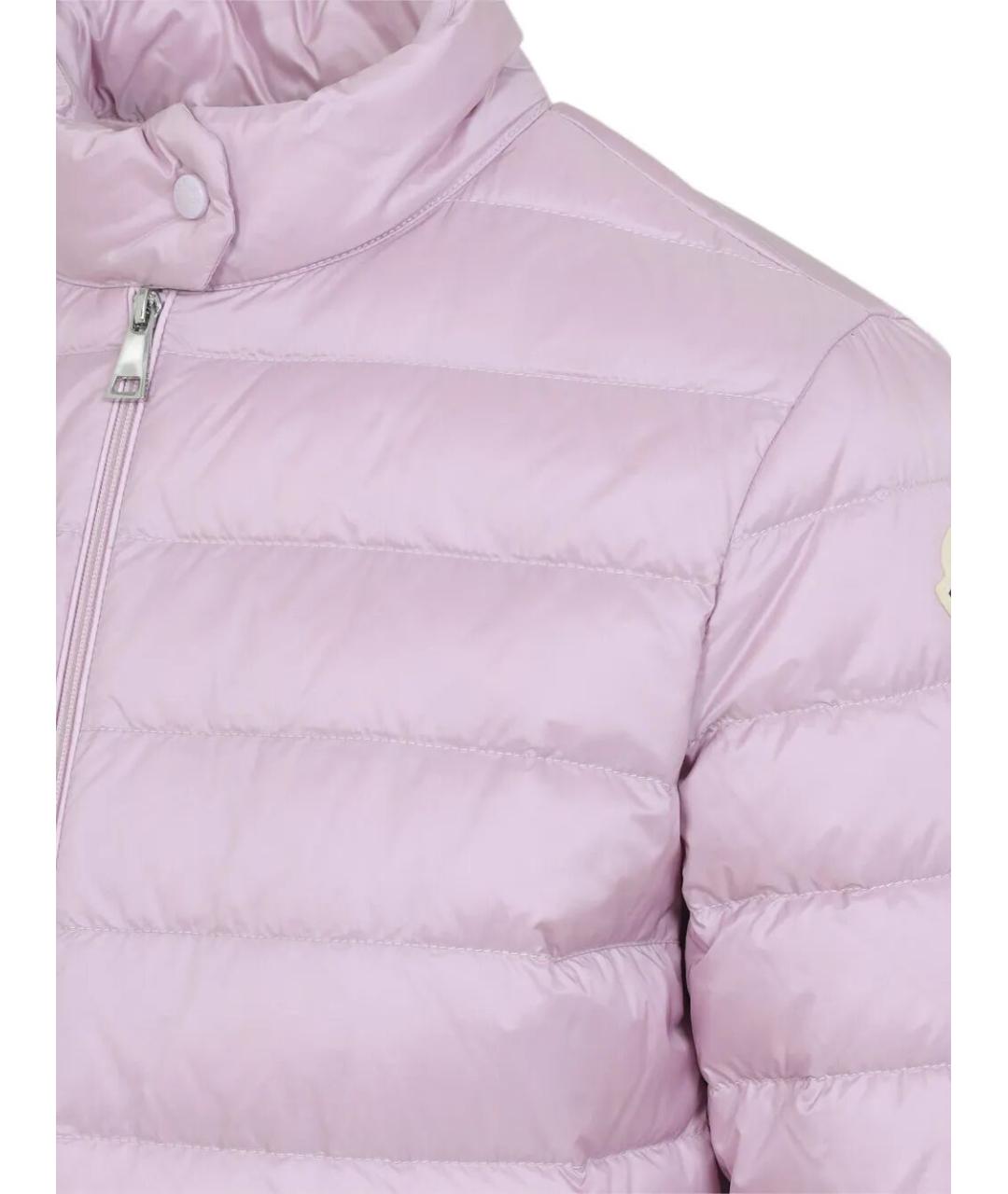 MONCLER Розовый полиамидовый пуховик, фото 4