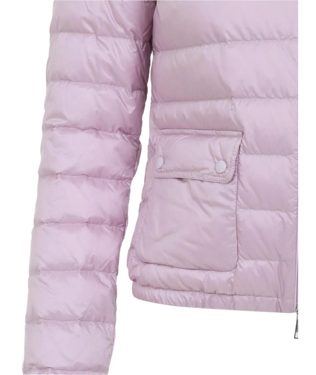 MONCLER Розовый полиамидовый пуховик, фото 3