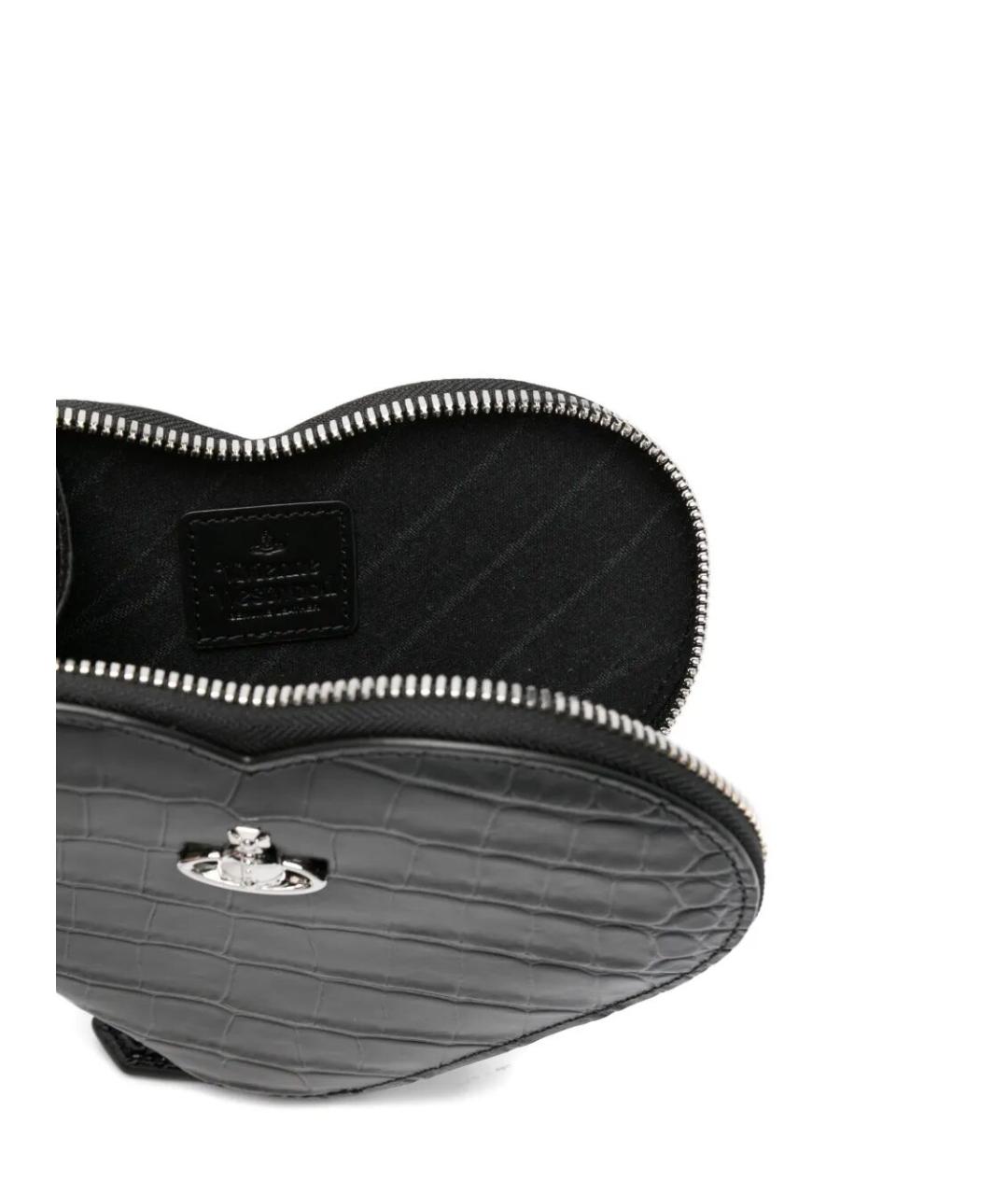 VIVIENNE WESTWOOD Черная кожаная сумка через плечо, фото 3