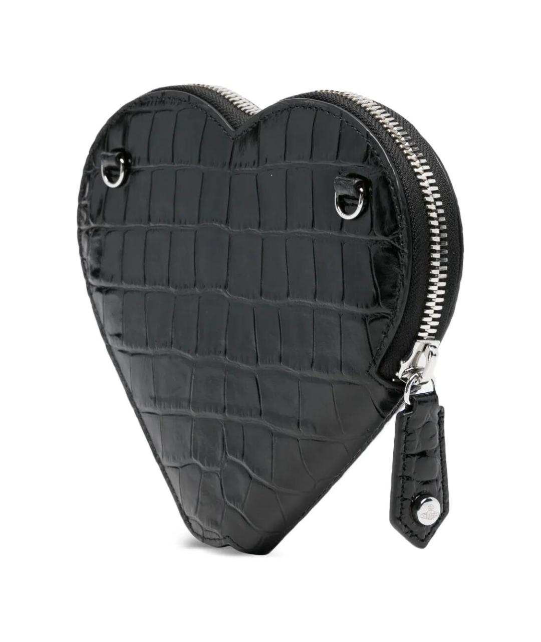 VIVIENNE WESTWOOD Черная кожаная сумка через плечо, фото 5