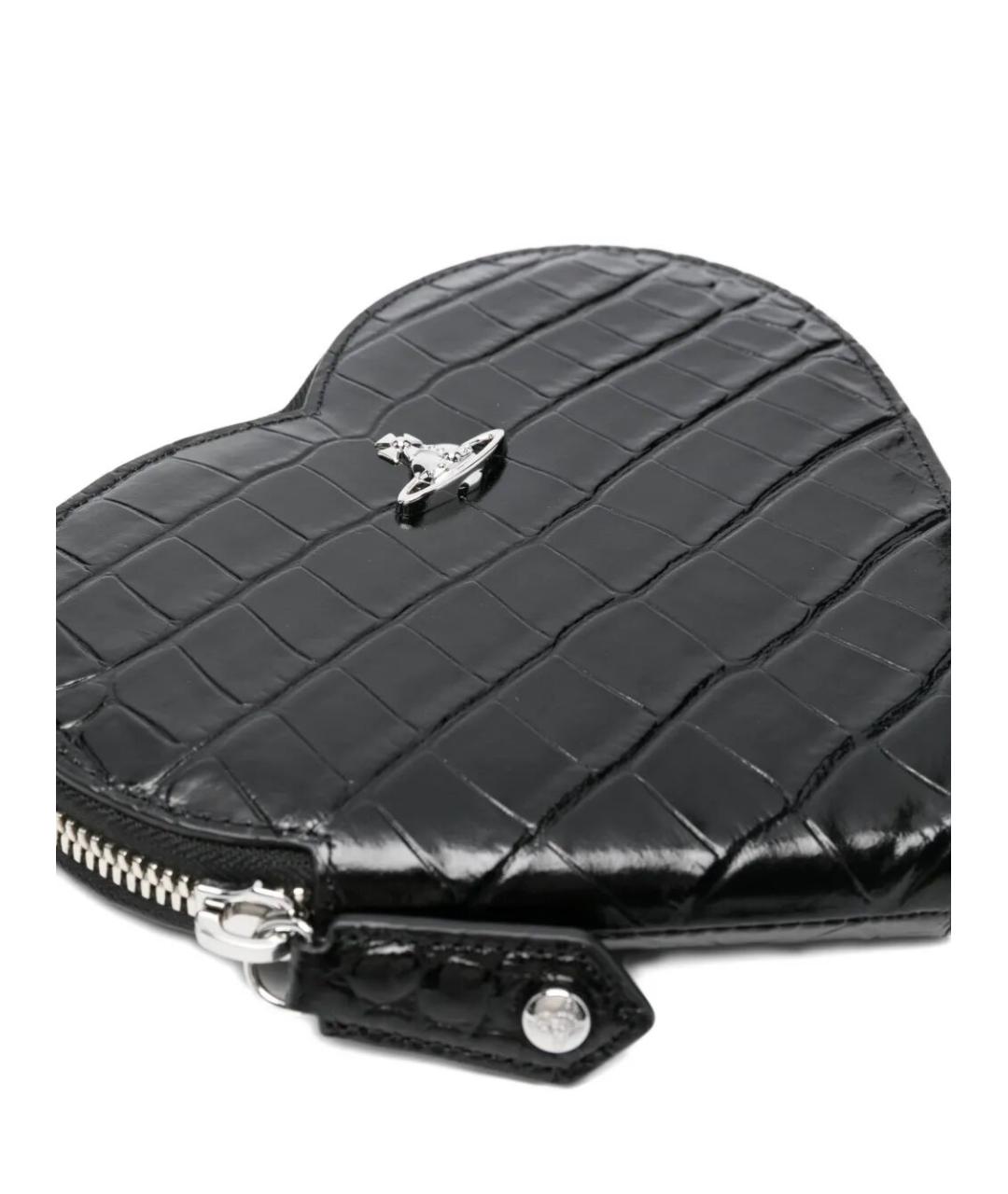 VIVIENNE WESTWOOD Черная кожаная сумка через плечо, фото 4