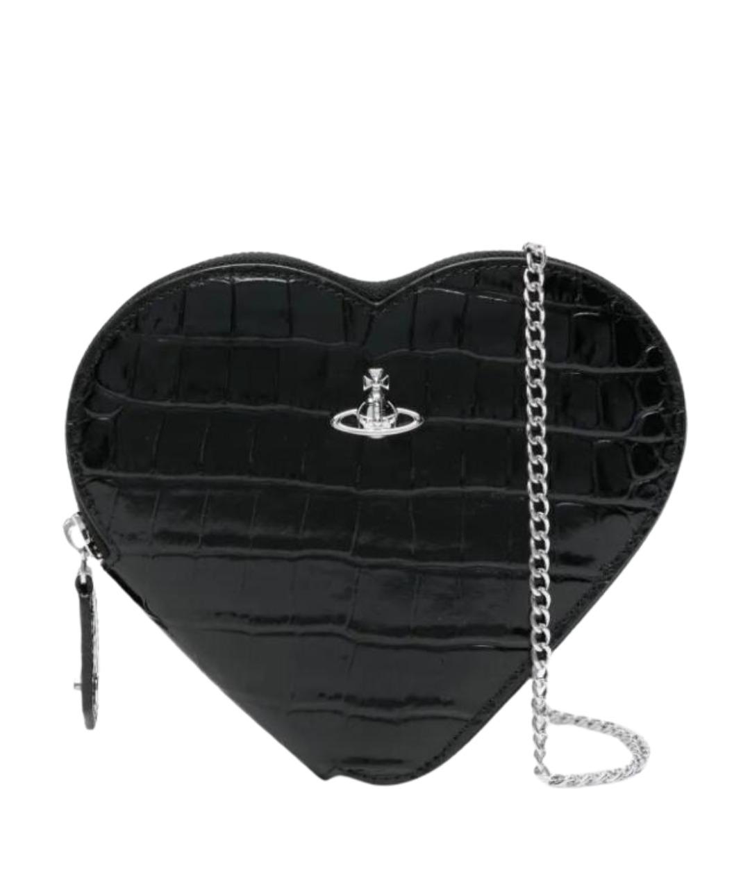 VIVIENNE WESTWOOD Черная кожаная сумка через плечо, фото 1