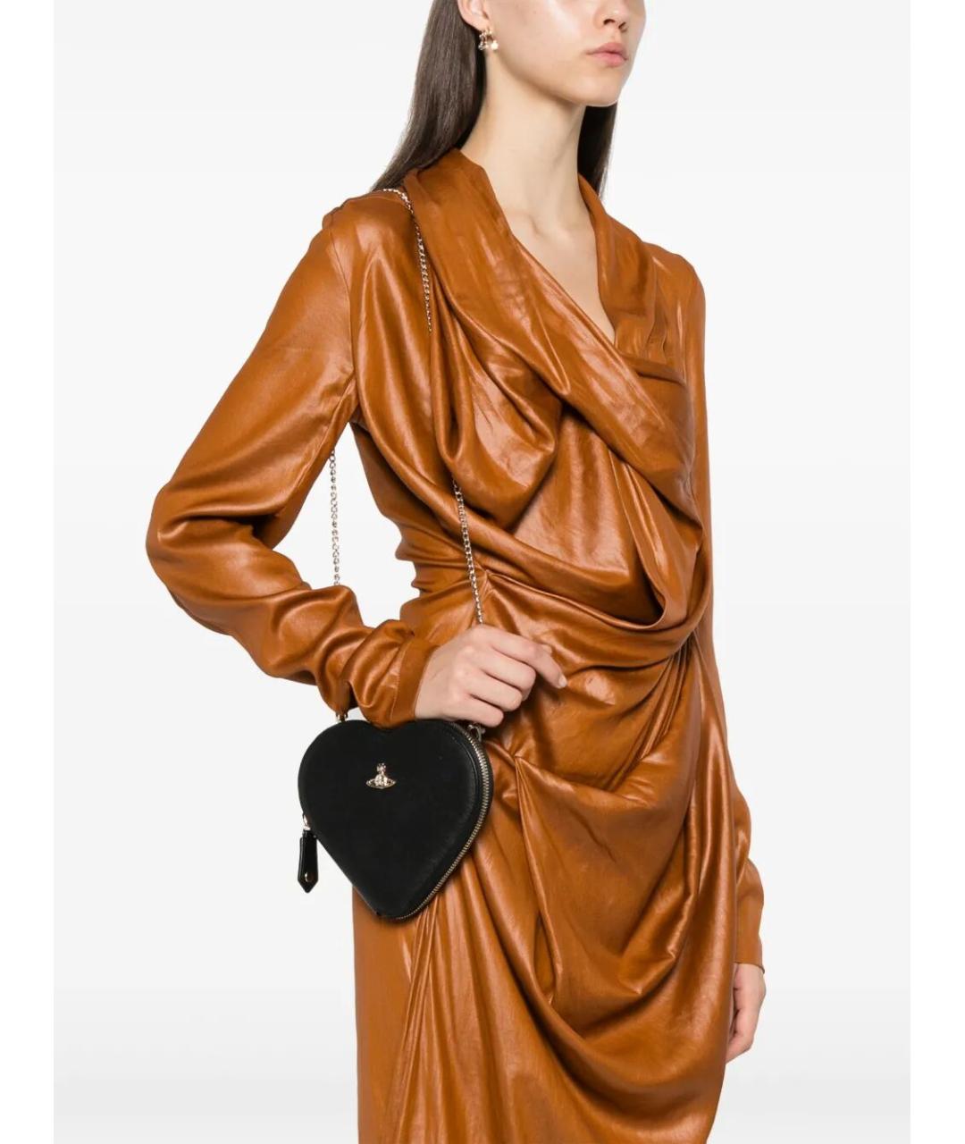 VIVIENNE WESTWOOD Черная сумка через плечо из искусственной кожи, фото 2