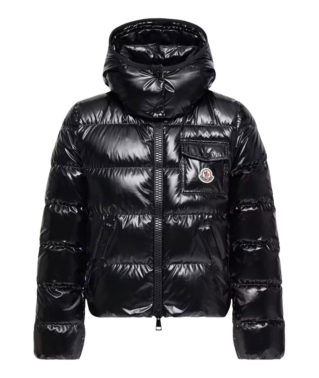 MONCLER Черный полиамидовый пуховик, фото 1