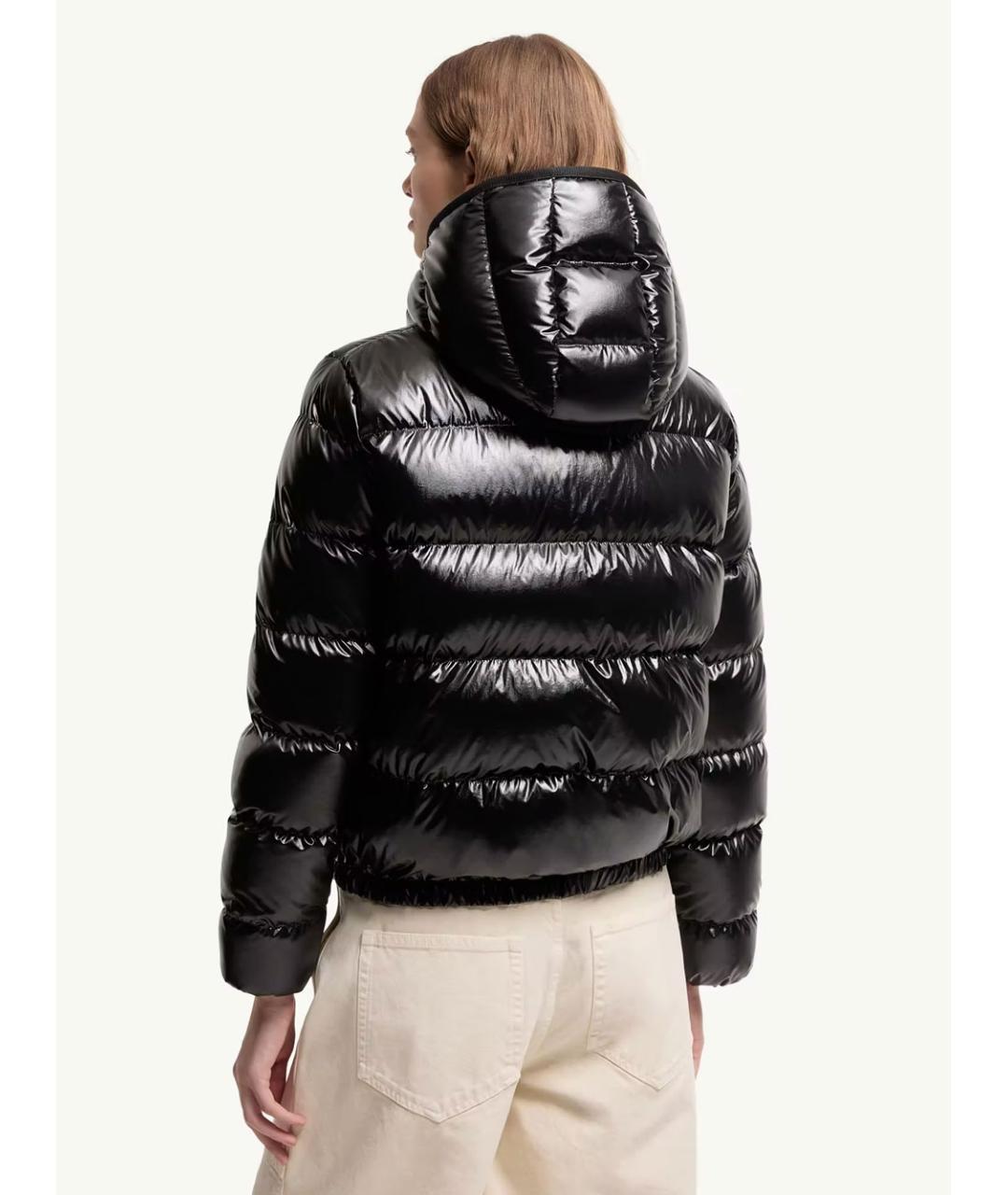 MONCLER Черный полиамидовый пуховик, фото 3