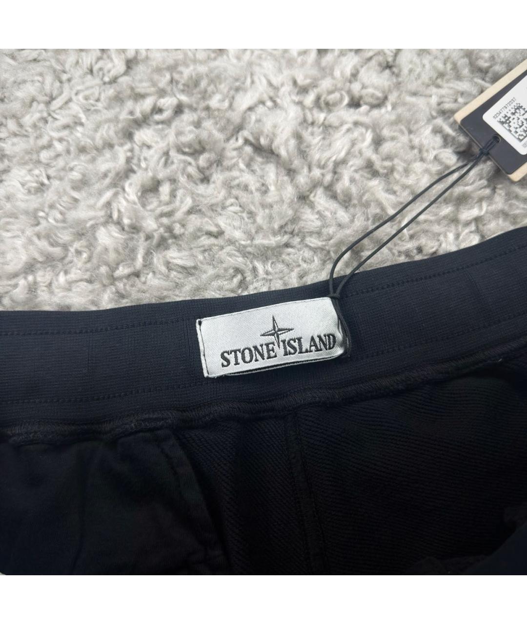 STONE ISLAND Черные хлопковые шорты, фото 6