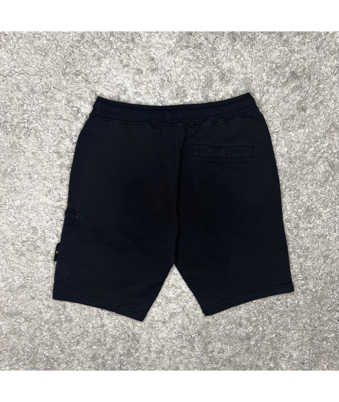 STONE ISLAND Черные хлопковые шорты, фото 3