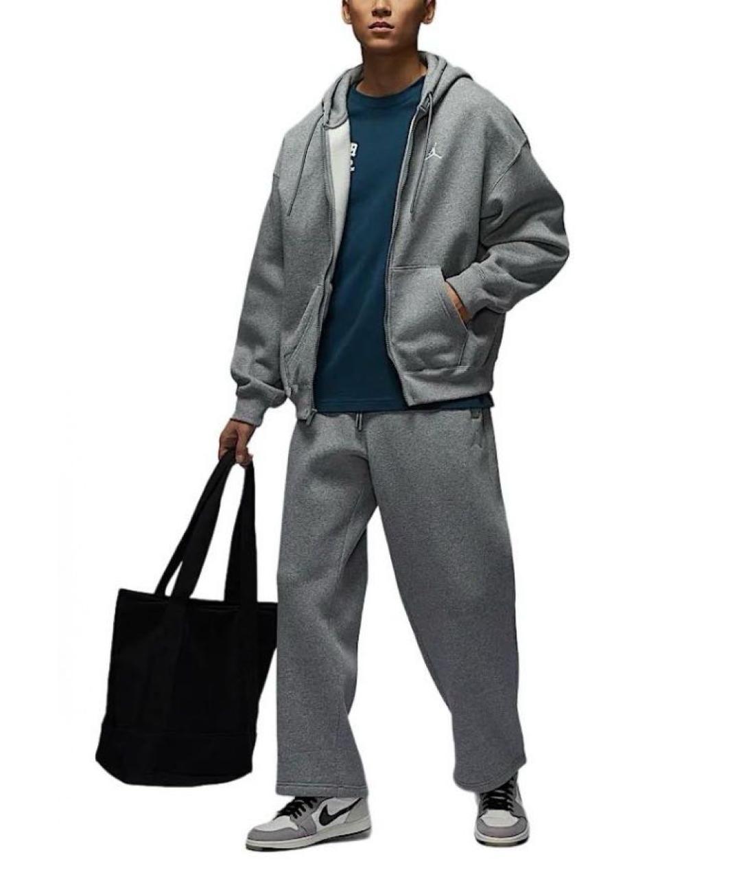 JORDAN Серые хлопковые повседневные брюки, фото 5