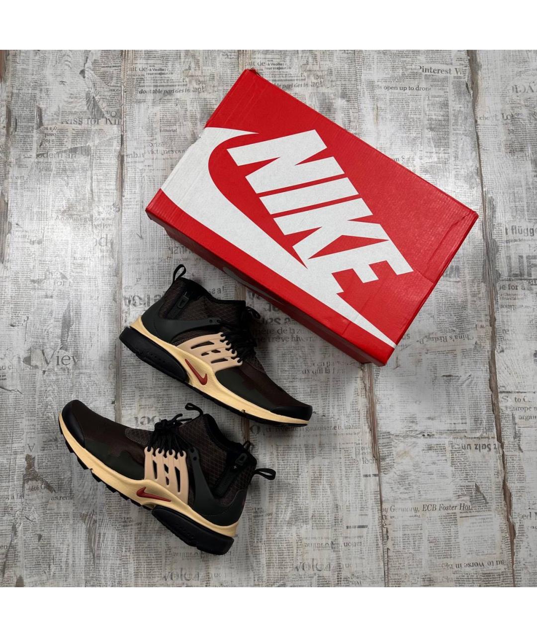 NIKE Коричневые высокие кроссовки / кеды, фото 2