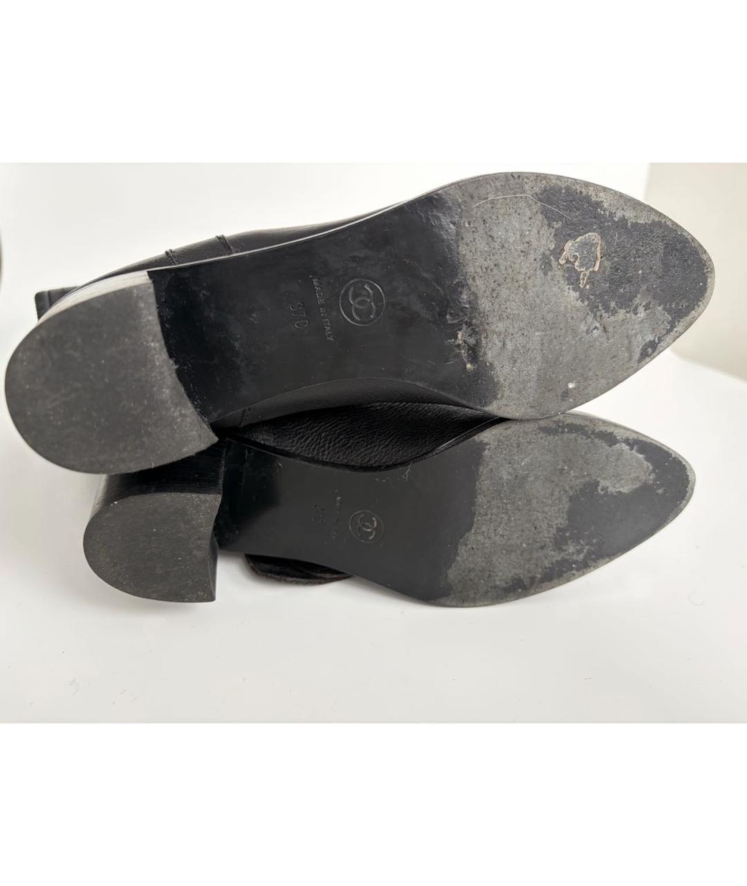 CHANEL Черные кожаные ботфорты, фото 7