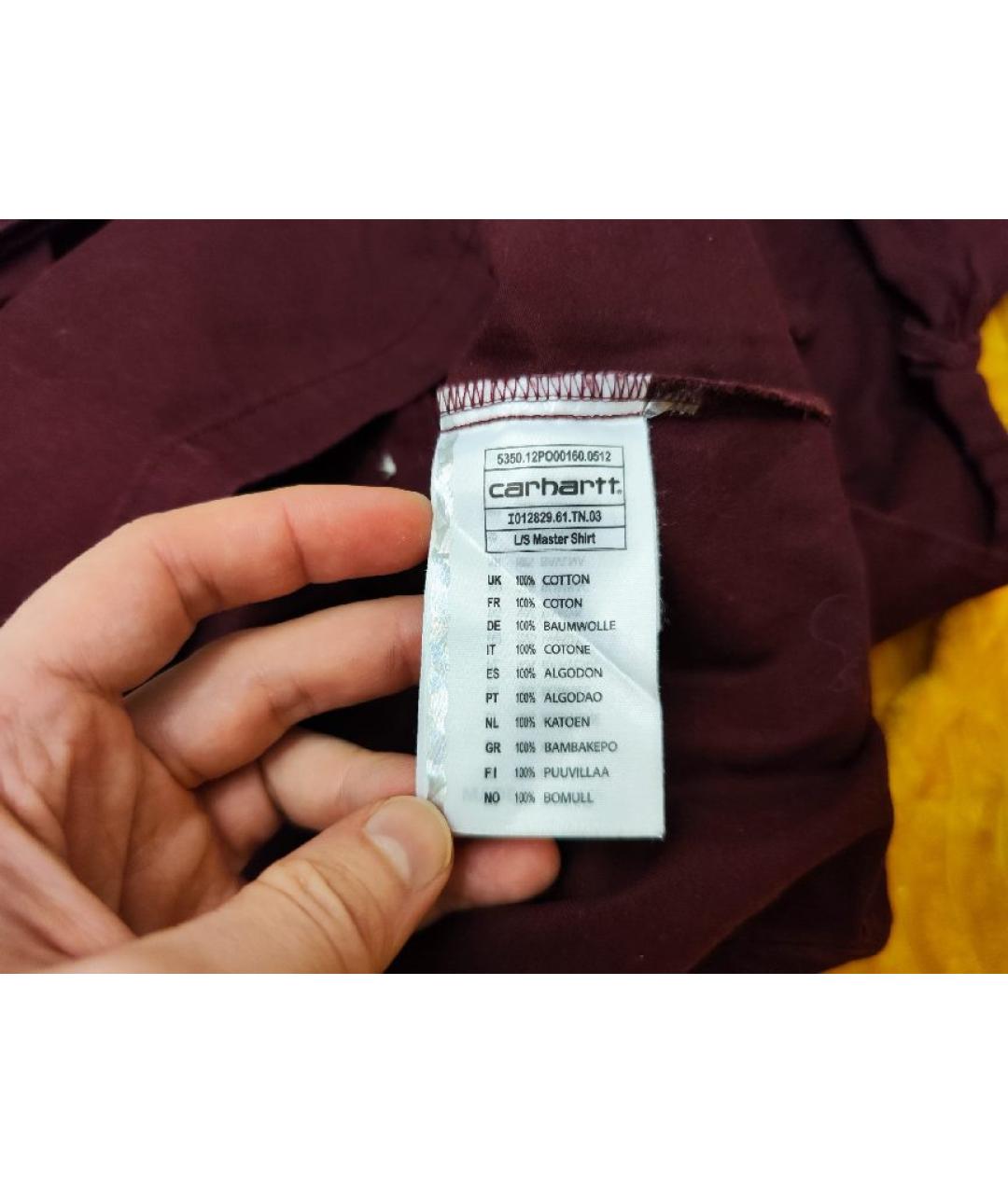 CARHARTT Бордовая хлопковая кэжуал рубашка, фото 5