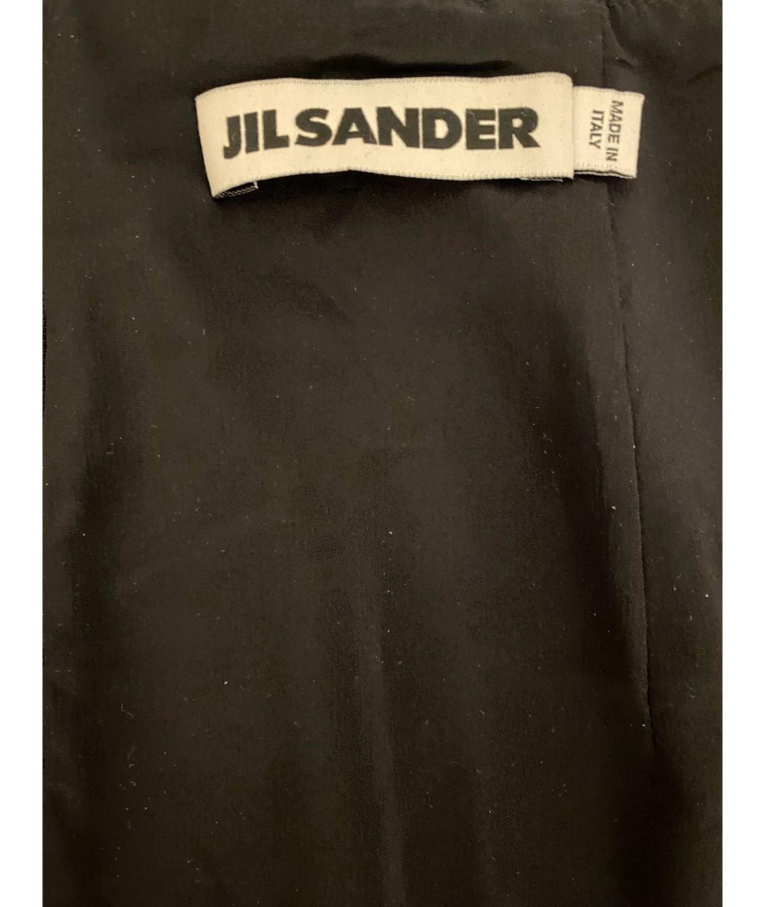 JIL SANDER Черная шерстяная юбка миди, фото 4