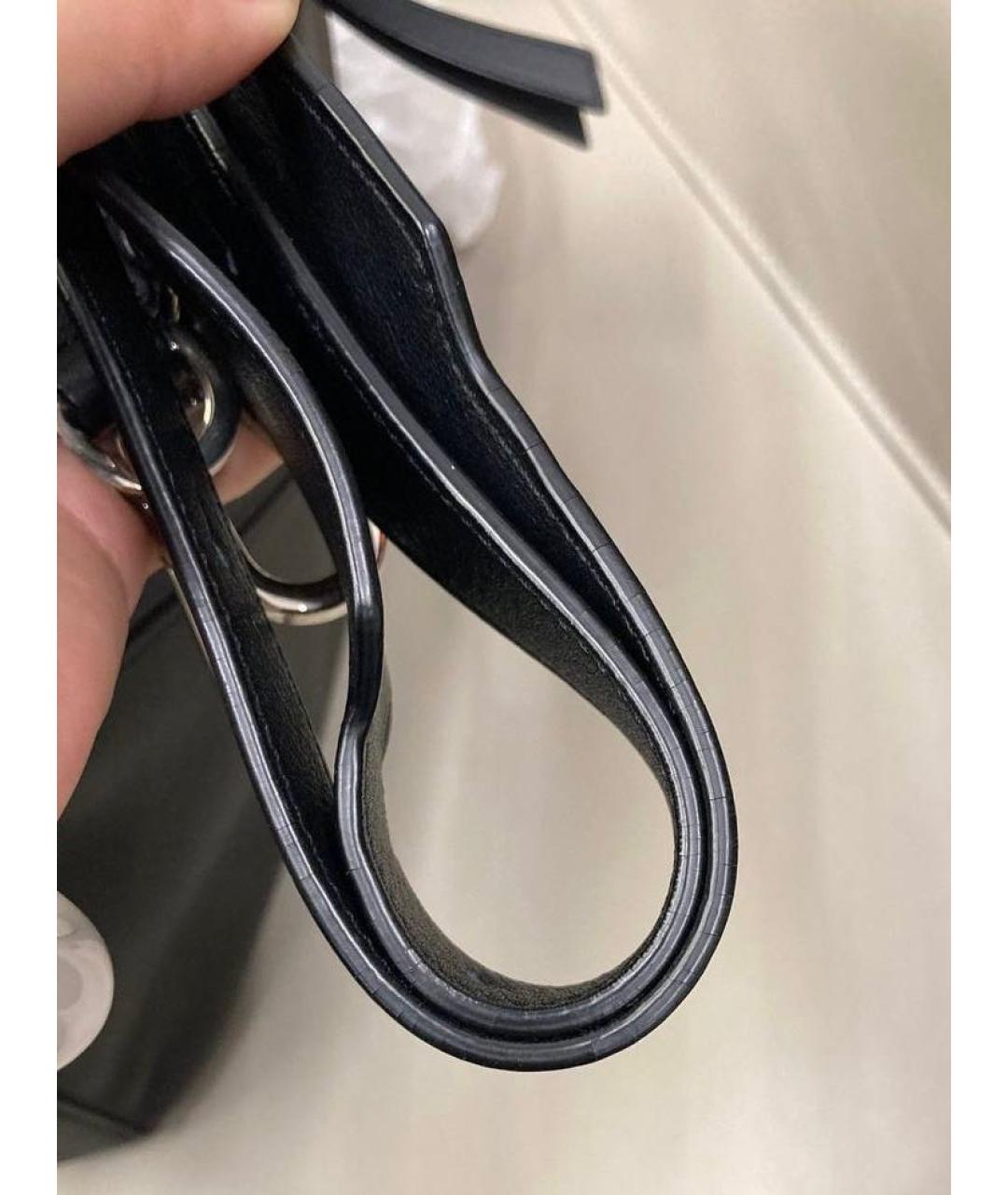 LOEWE Черная кожаная сумка с короткими ручками, фото 4