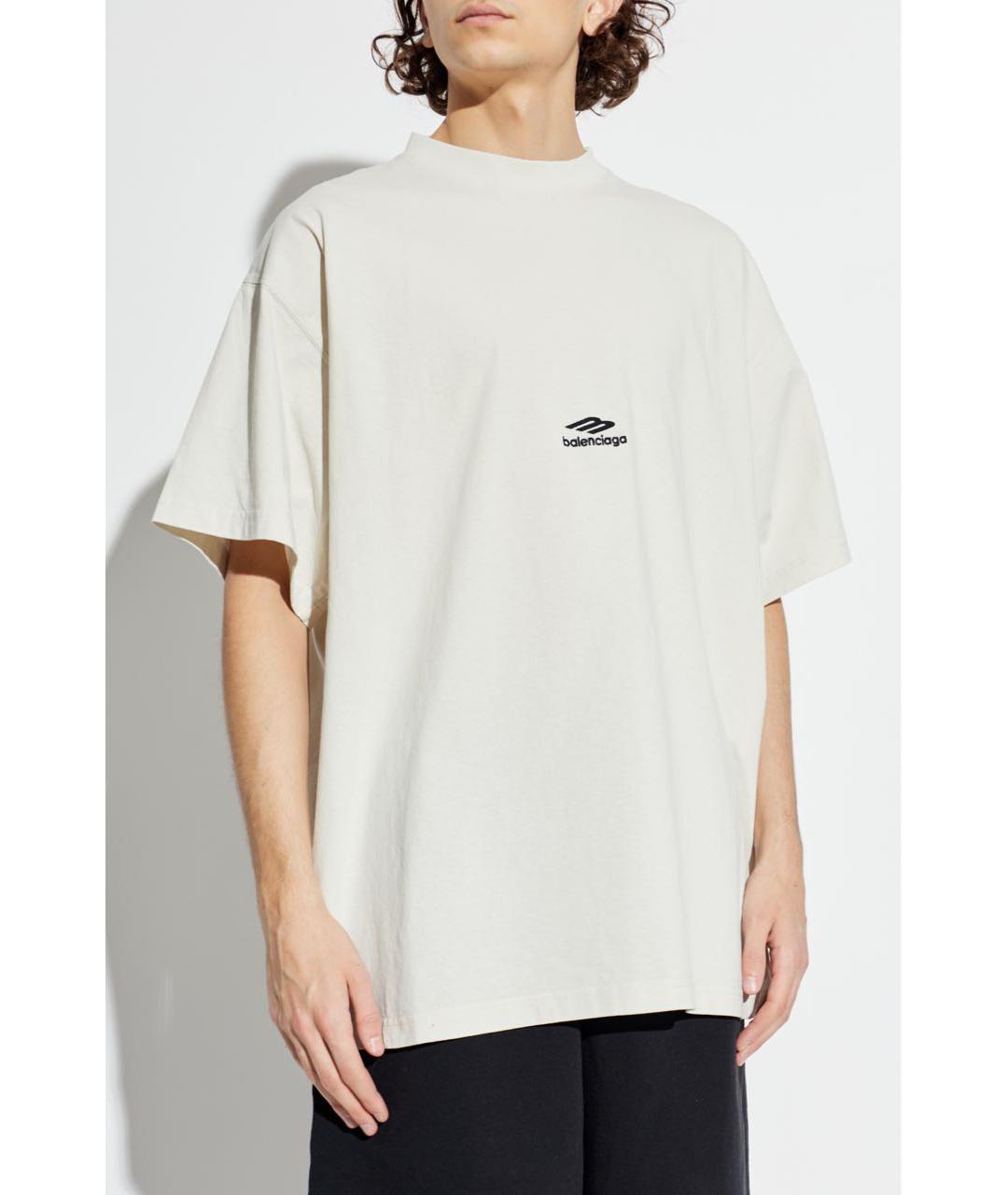 BALENCIAGA Белая хлопковая футболка, фото 6