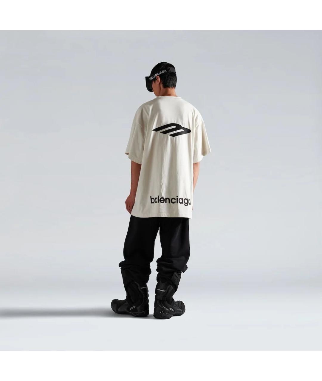 BALENCIAGA Белая хлопковая футболка, фото 3