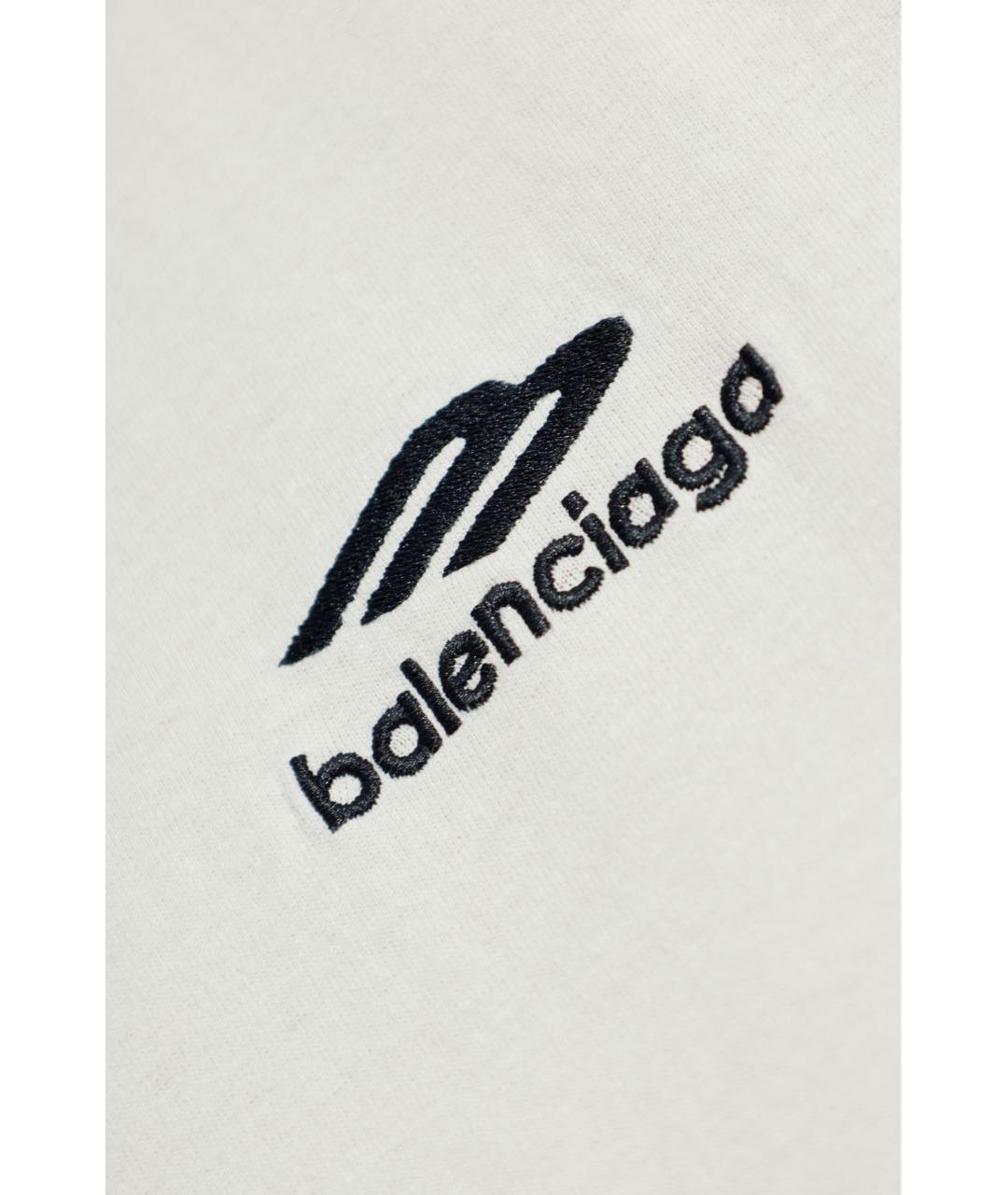 BALENCIAGA Белая хлопковая футболка, фото 5