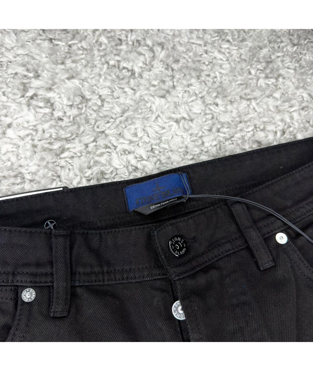 STONE ISLAND Черные хлопковые повседневные брюки, фото 4