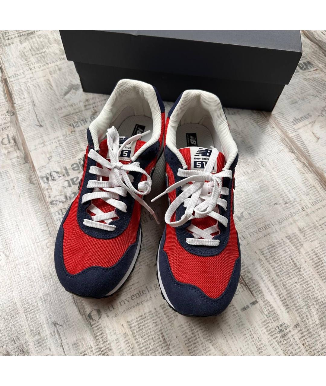 NEW BALANCE Красные текстильные низкие кроссовки / кеды, фото 3