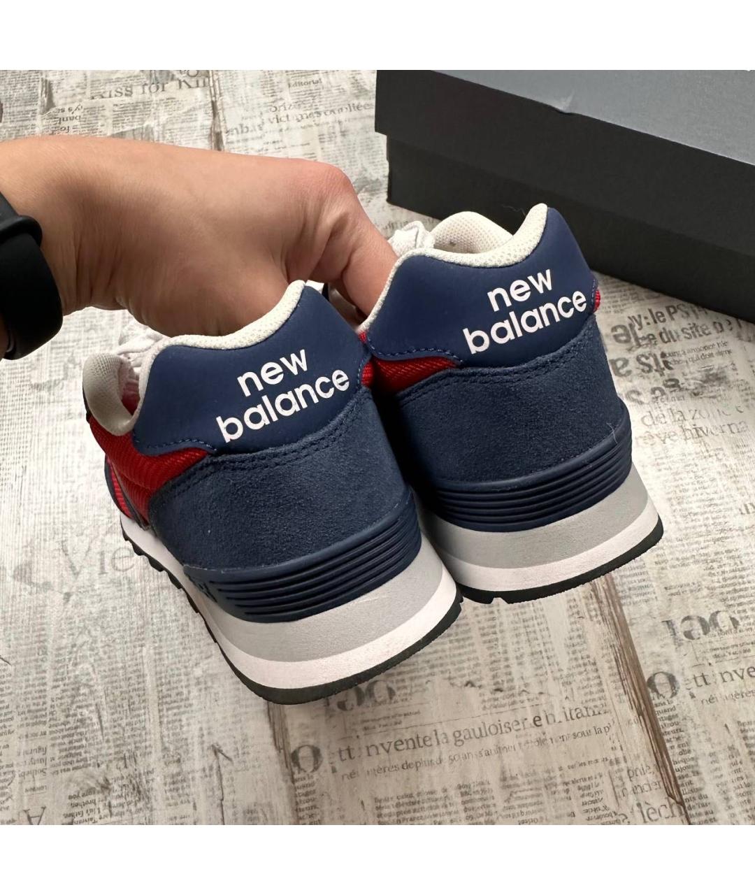 NEW BALANCE Красные текстильные низкие кроссовки / кеды, фото 4