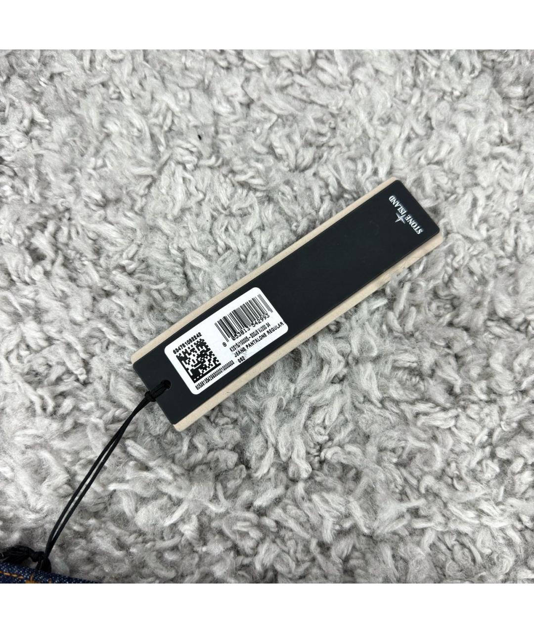 STONE ISLAND Темно-синие хлопковые прямые джинсы, фото 6