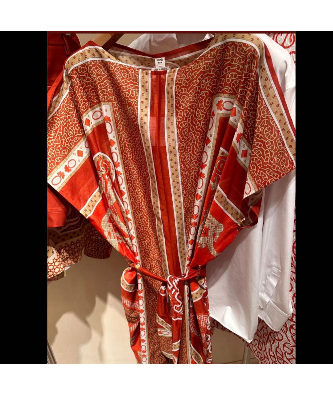 HERMES Красный хлопковый сарафан, фото 3