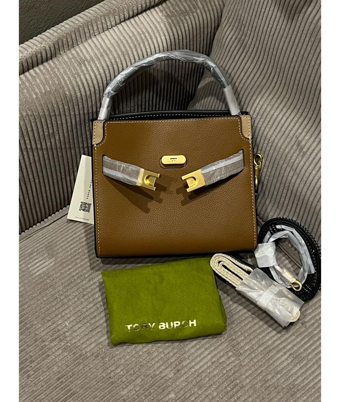 TORY BURCH Коричневая кожаная сумка через плечо, фото 2