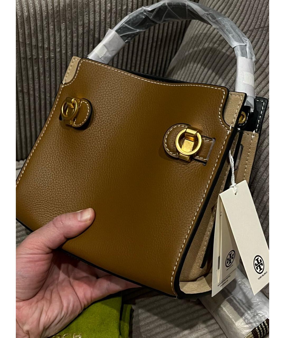 TORY BURCH Коричневая кожаная сумка через плечо, фото 4