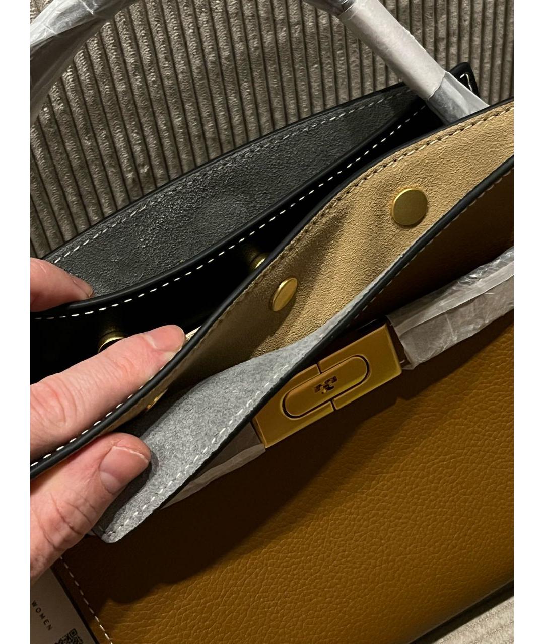 TORY BURCH Коричневая кожаная сумка через плечо, фото 7