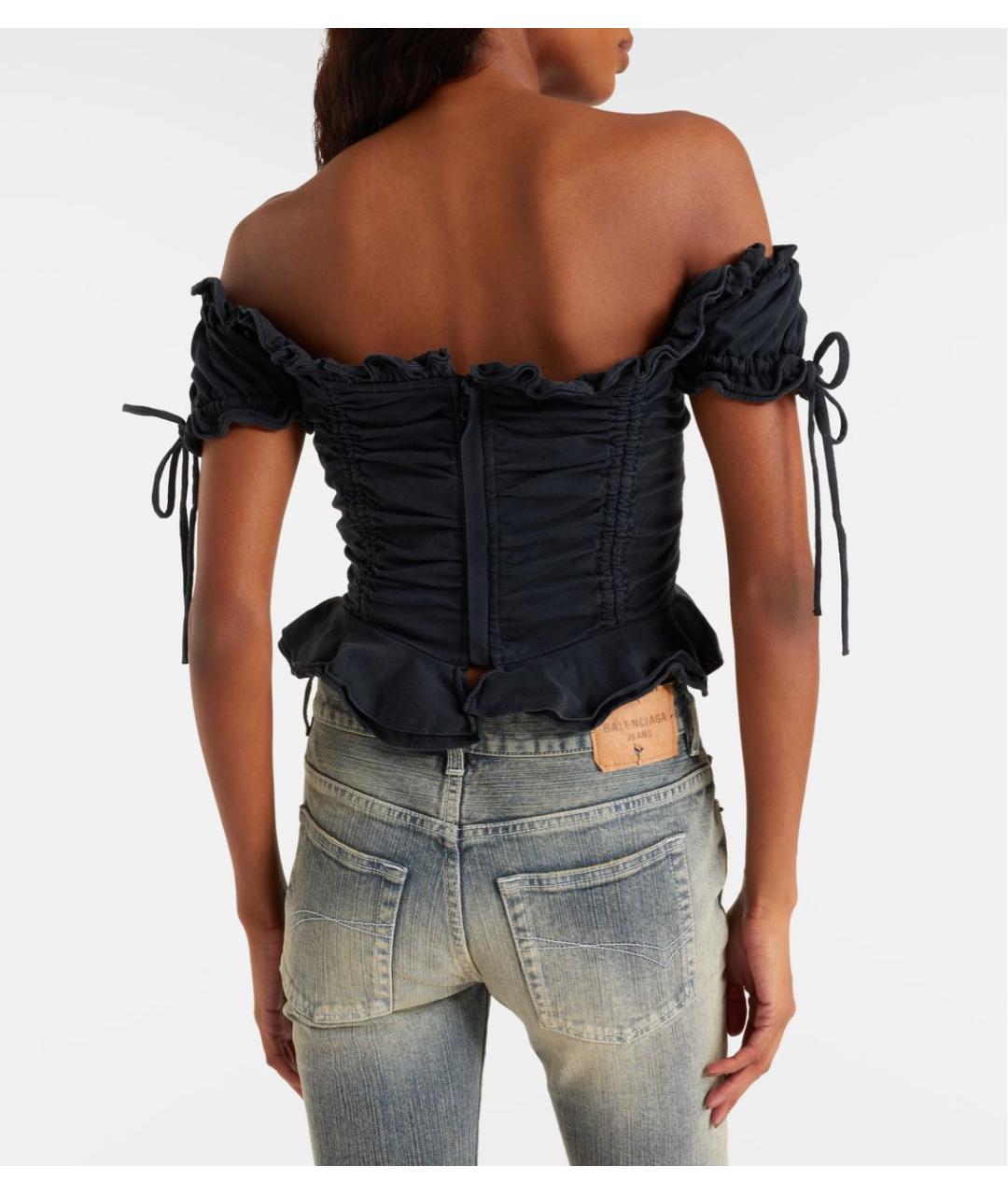 BALENCIAGA Черная хлопковая майка, фото 8