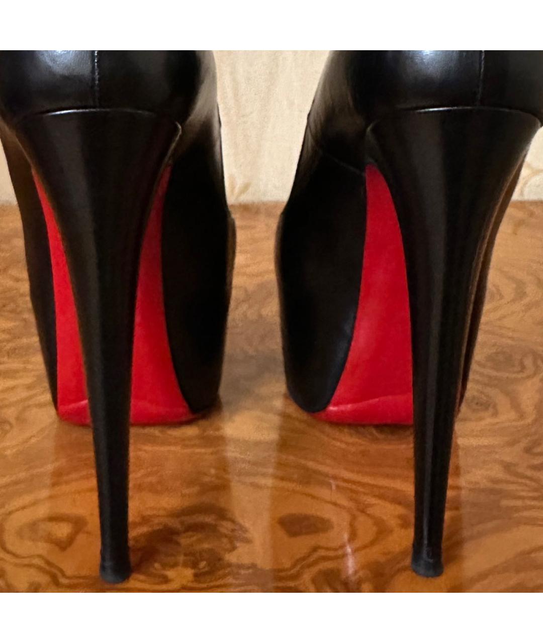 CHRISTIAN LOUBOUTIN Черные кожаные туфли, фото 7