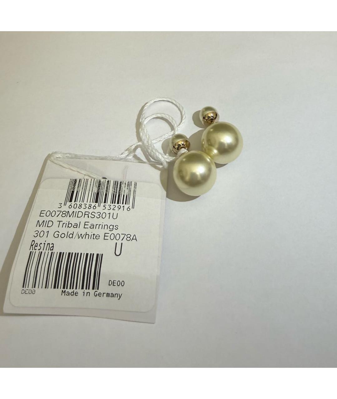 CHRISTIAN DIOR Золотые латунные серьги, фото 6