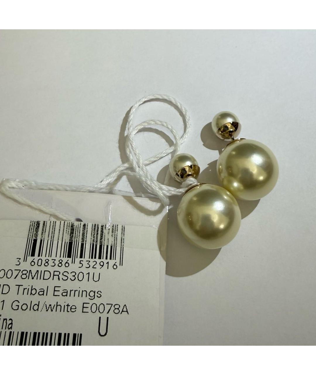 CHRISTIAN DIOR Золотые латунные серьги, фото 5