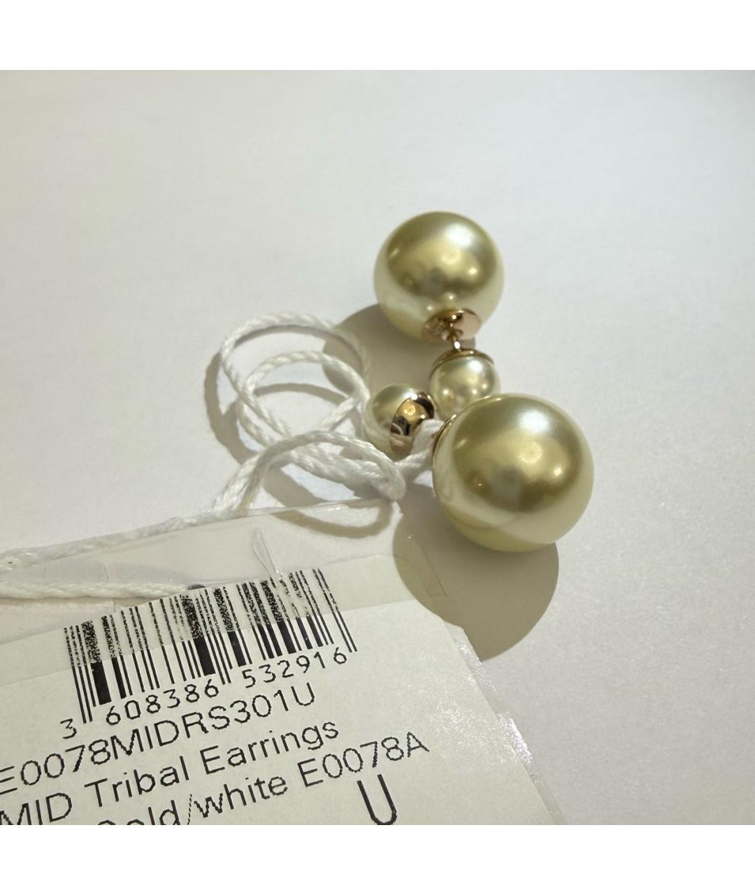 CHRISTIAN DIOR Золотые латунные серьги, фото 4