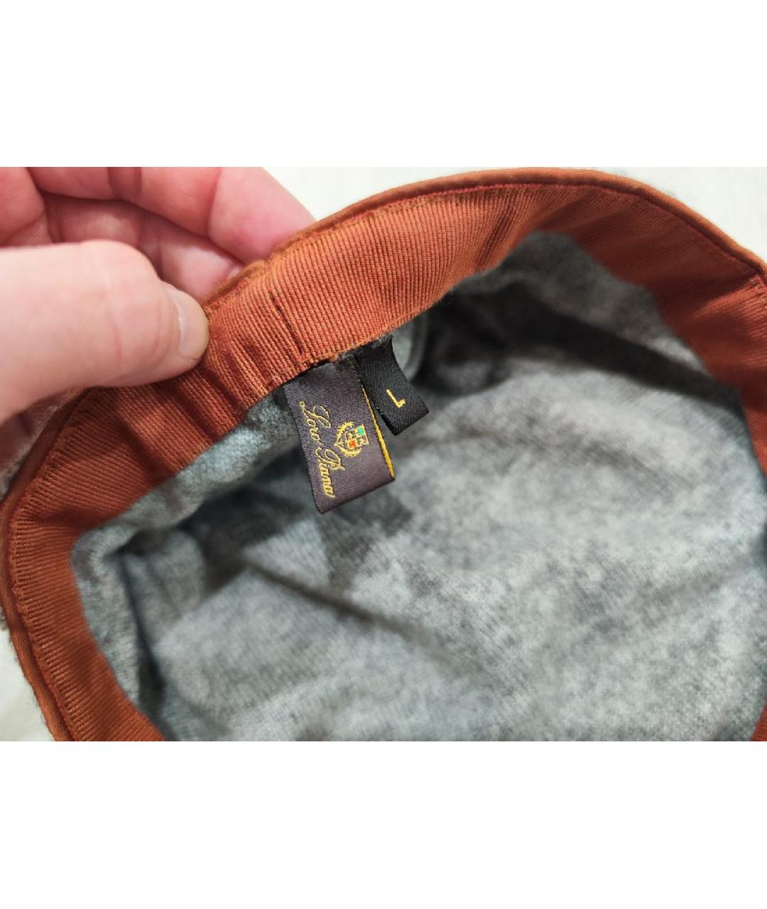 LORO PIANA Серая кашемировая кепка/бейсболка, фото 5