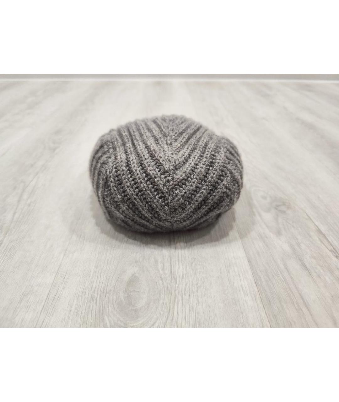 LORO PIANA Серая кашемировая кепка/бейсболка, фото 3