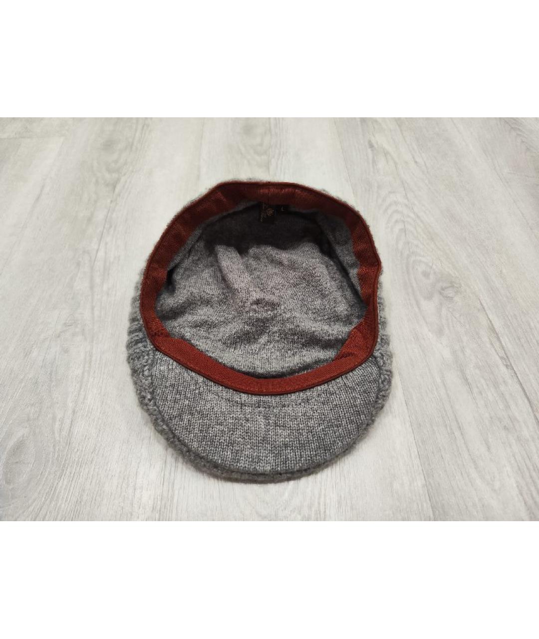 LORO PIANA Серая кашемировая кепка/бейсболка, фото 4