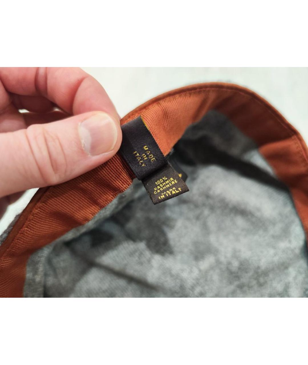 LORO PIANA Серая кашемировая кепка/бейсболка, фото 6