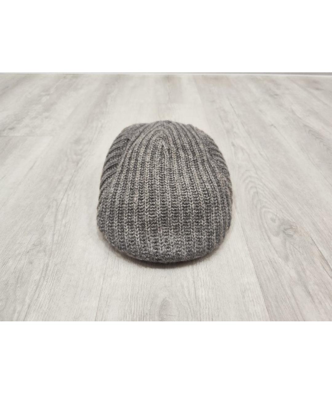 LORO PIANA Серая кашемировая кепка/бейсболка, фото 2